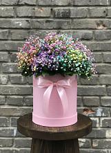 Цветочная композиция из Гипсофила и Розы в шляпной коробке #REPLACE_PRED# Растуново