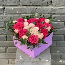 Цветочная композиция из Розы в коробке в Растуново