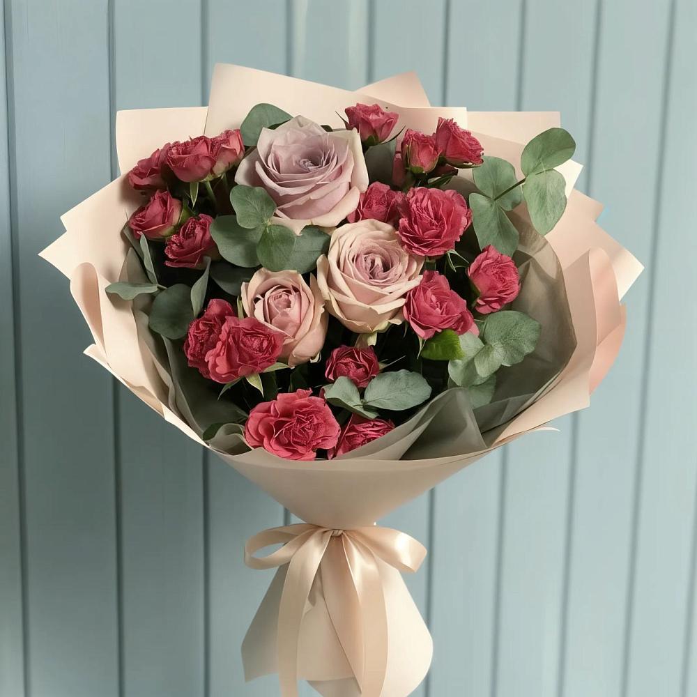 Букет цветов из: Гвоздики и Розы в Растуново