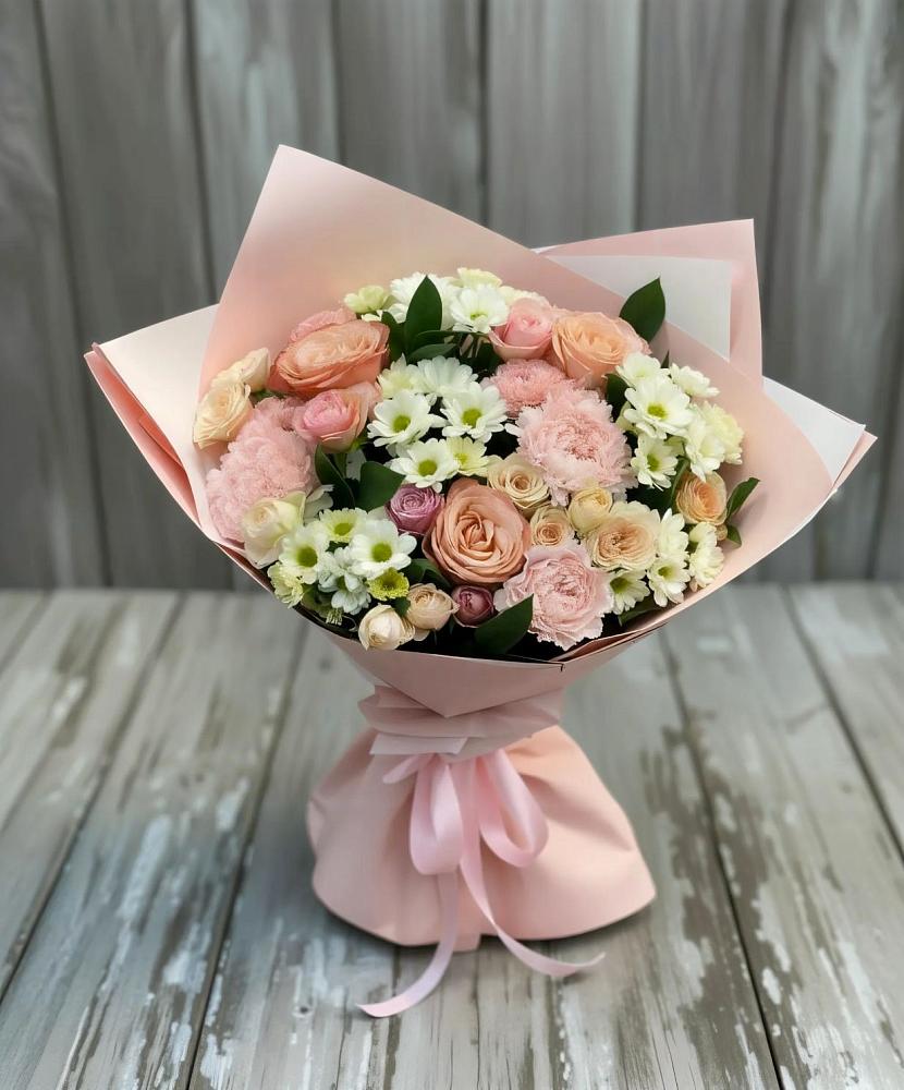 Букет цветов из: Гвоздики, Розы и Хризантемы в Растуново