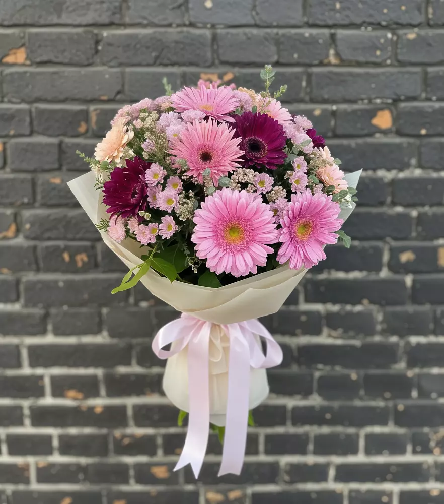 Букет цветов из: Герберы и Хризантемы в Растуново