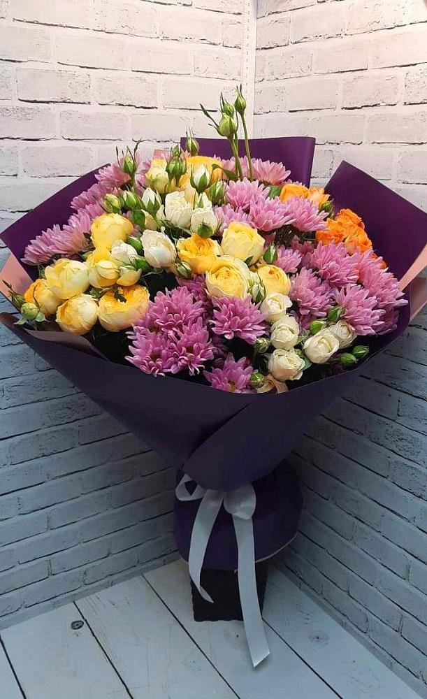 Букет цветов из: Хризантемы и Розы в Растуново
