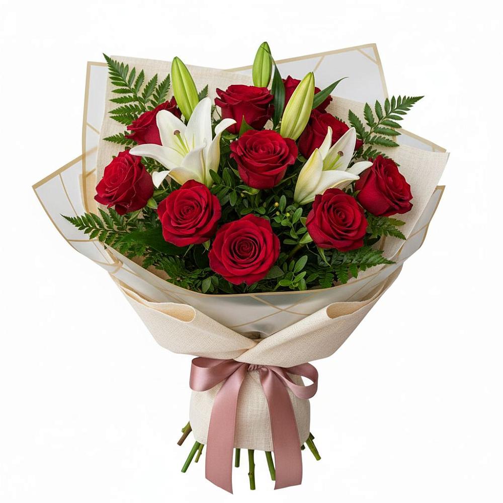 Букет цветов из: Лилии и Розы в Растуново