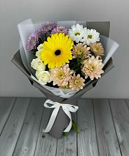 Букет цветов из:  Розы, Герберы и Хризантемы в Растуново
