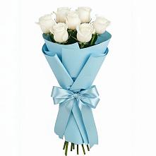 Букет 7 белых роз Проуд в Растуново