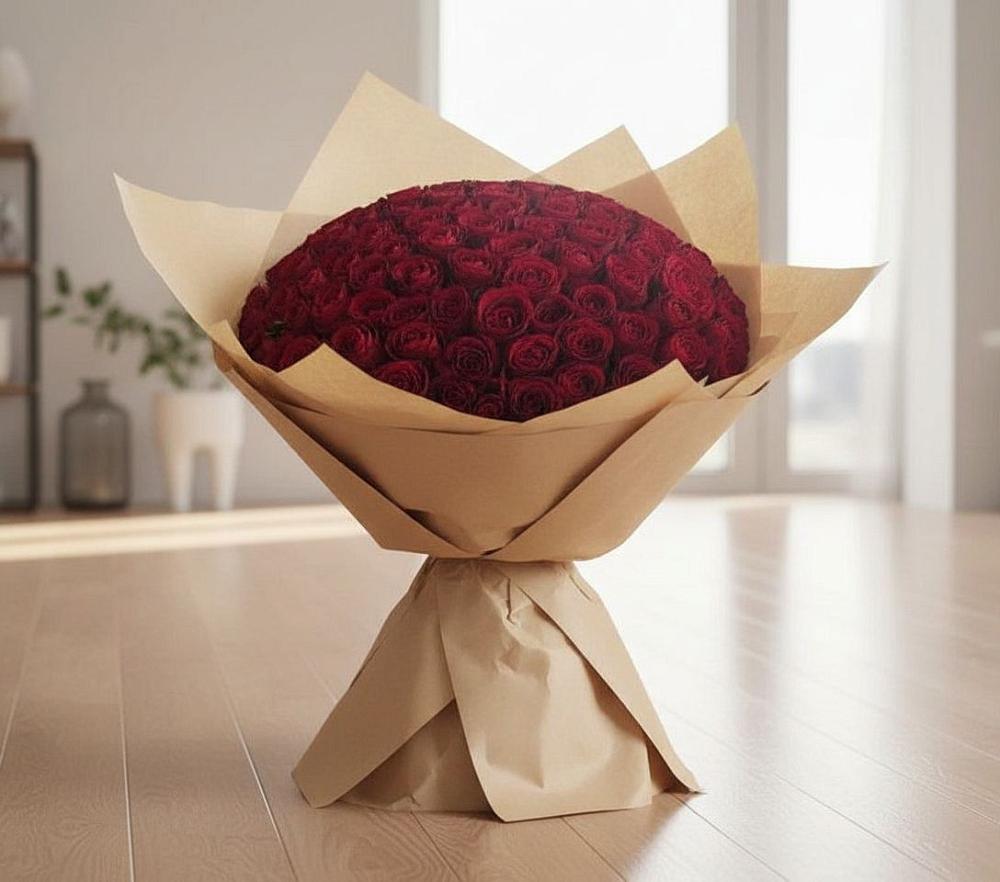 Букет 101 Красная роза в Растуново
