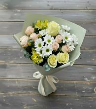 Букет цветов из:  Альстромерии, Розы и Хризантемы в Растуново