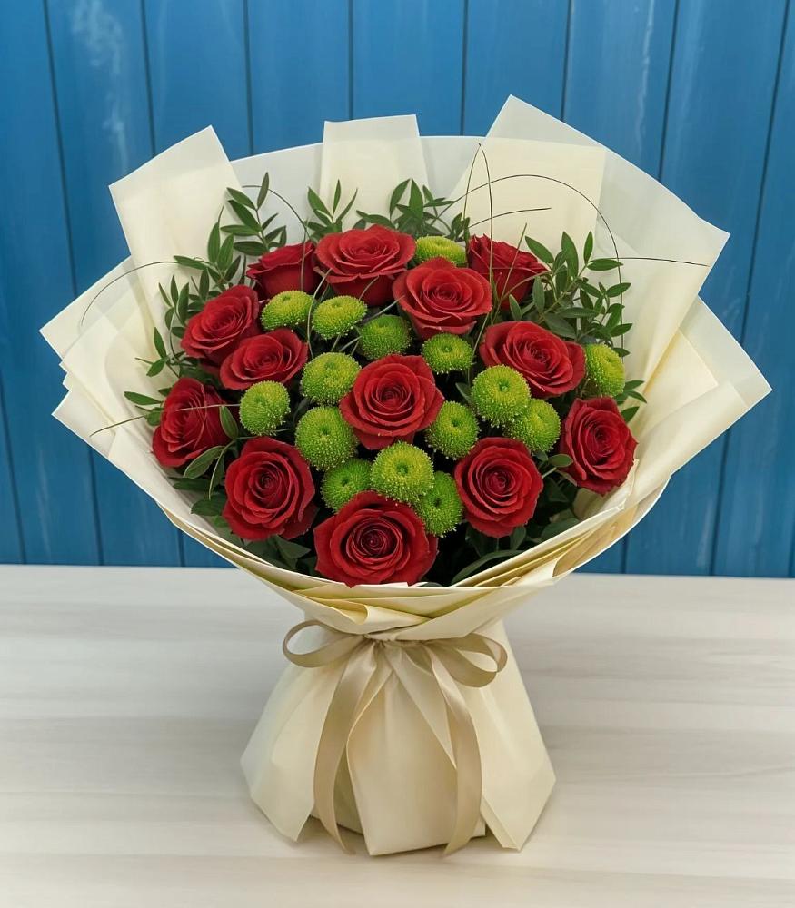 Букет цветов из: Розы и Хризантемы в Растуново