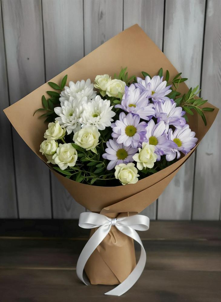 Букет цветов из: Хризантемы и Розы в Растуново