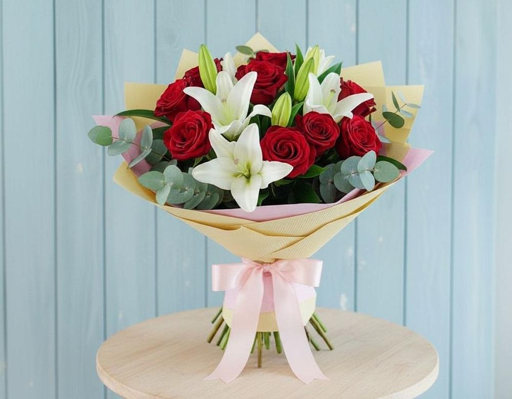 Букет цветов из: Лилии и Розы в Растуново